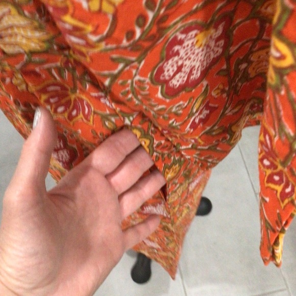Anthropologie dRA Los Angeles Orange Floral Print Cottage Core Cotton Dress S - Picture 8 of 10